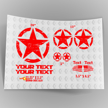 Kit di decalcomanie stella in difficoltà militare stile Jeep Wrangler Oscar Mike + decalcomanie per adesivi per cofano
 3