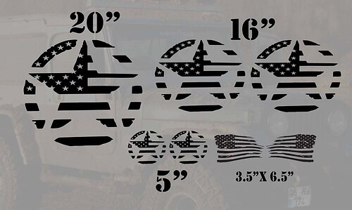 Stelle Militari in Stile Bandiera USA Adesivo Universale in Vinile per Jeep Wrangler