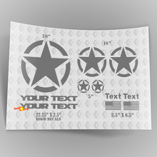 Oscar Mike OM Style Kit Adesivi Militare Star con Adesivi per Cofano Decalcomanie per Jeep Wrangler 2