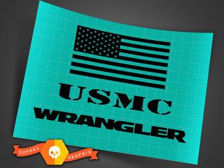 Logo del parafango Jeep Wrangler bandiera americana nera ricarica invertita USMC