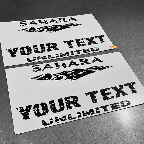 Kit adesivo vinile laterale personalizzato usurato Sahara per Jeep Wrangler_1