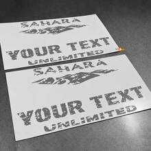 Kit adesivo vinile laterale personalizzato usurato Sahara per Jeep Wrangler_3