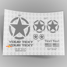 Kit decalcomanie stella militare stile Jeep Wrangler Oscar Mike + decalcomanie adesivi per cofano
 2