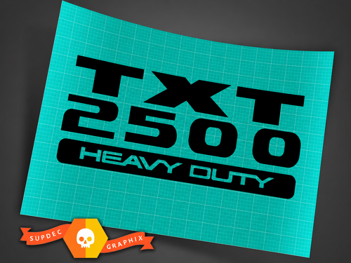 TXT 2500 Heavy Duty Lettering — Adesivo in vinile (universale) per Dodge Ram 1500