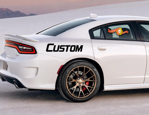 Adesivo in vinile personalizzato con scritta corsiva per parafango posteriore laterale Dodge Charger