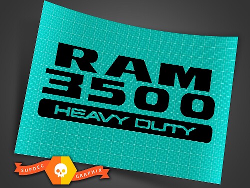 Coppia di Adesivi in Vinile Heavy Duty Ram 3500 per Dodge Ram