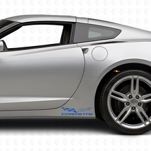 Kit decalcomanie in vinile con logo bandiera Corvette per sottoporta Chevy Corvette Z06 C6-7 2005-18_2