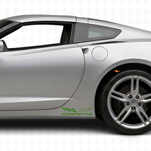 Kit decalcomanie in vinile con logo bandiera Corvette per sottoporta Chevy Corvette Z06 C6-7 2005-18_3