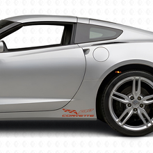 Kit decalcomanie in vinile con logo bandiera Corvette per sottoporta Chevy Corvette Z06 C6-7 2005-18_4