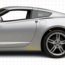 Kit decalcomanie in vinile con logo bandiera Corvette per sottoporta Chevy Corvette Z06 C6-7 2005-18_5