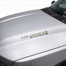 Set di adesivi in vinile per cofano Endurance V6 DOHC 4.0L per Nissan Xterra Titan_3
