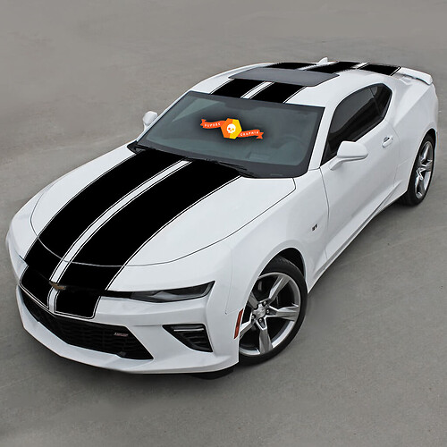 Top Double Stripes con adesivo per decalcomanie in gessalti adatti a Chevrolet Camaro 2016-2018
