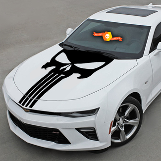 Chevrolet Camaro 2016-2018 Punisher Style Skull Hood Decal Stripe