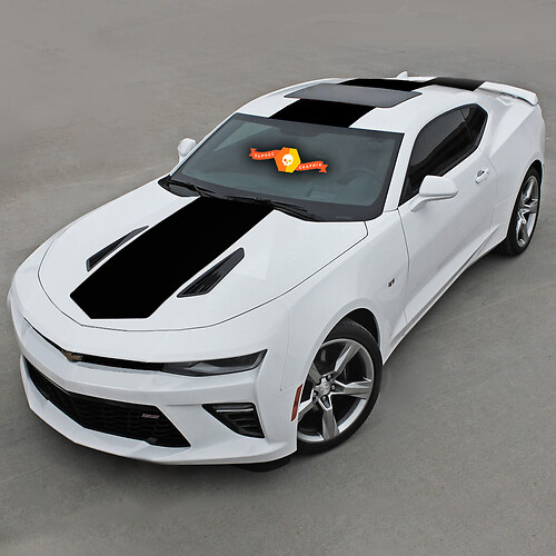 CHEVROLET CAMARO 2016 -2018 CAPPUCCIO, TETTO E POSTERIORE A STRISCE OVER THE TOP
