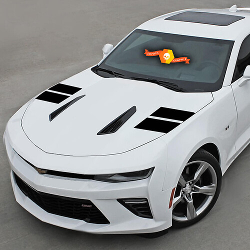 Chevrolet Camaro 2016-2018 Strisce in vinile con accento laterale sul cofano
