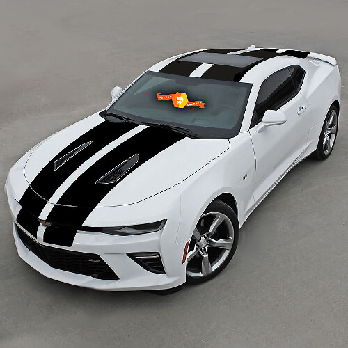 Kit Completo di Adesivi in Vinile con Doppie Strisce da Corsa per Chevrolet Camaro SS 2016-2018