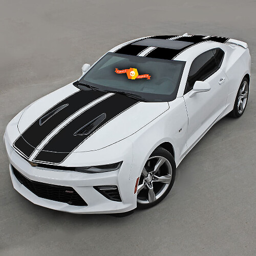 Chevrolet Camaro 2016-2018 -ss- Top Doppie strisce in vinile con gessati