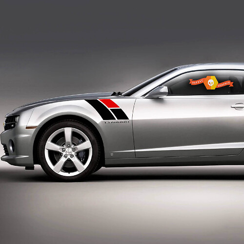 Chevrolet Camaro 2010-2020 Fender Hash Side Stripes stile 45° anniversario

