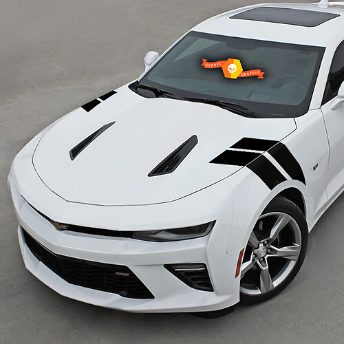 Adesivo in Vinile Doppie Strisce da Corsa Cofano Parafango per Chevrolet Camaro 2010-2018