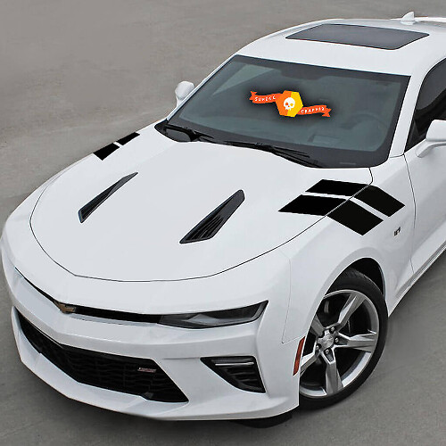 Adesivo in vinile a doppie strisce per cofano e parafango anteriore per Chevrolet Camaro 2010-2020