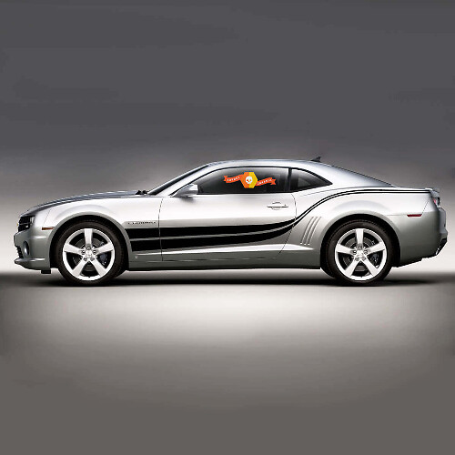 Adesivo Vinilico Laterale a Strisce Stile Doppia Onda per Chevrolet Camaro 2010-2020