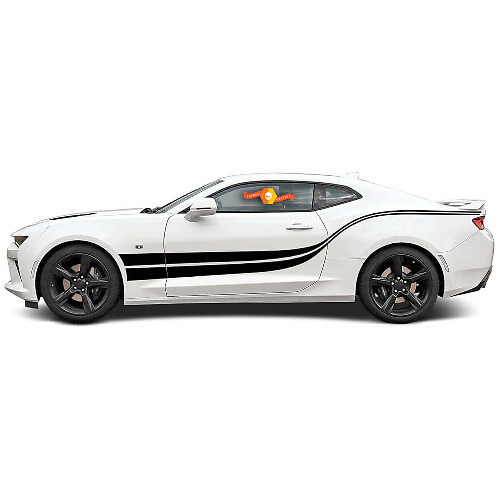 Adesivo Vinile Laterale a Strisce Stile Doppia Onda per Chevrolet Camaro 2016-2024