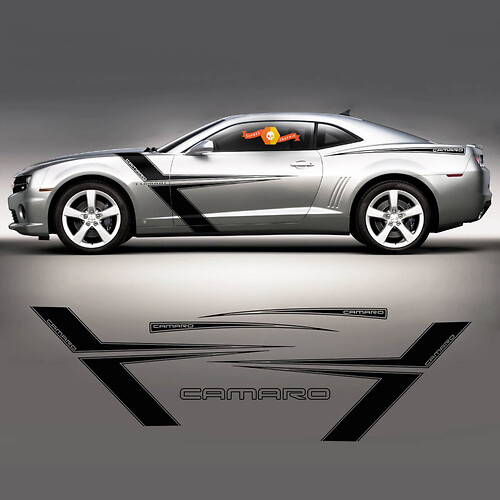 Set di decalcomanie per adesivi grafici laterali Chevrolet Camaro 2010-2024 T - Stripes
