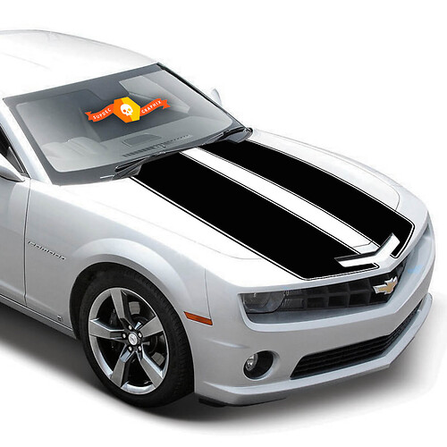 Adesivo in vinile con strisce doppio contorno per cofano Chevrolet Camaro 2010-2015