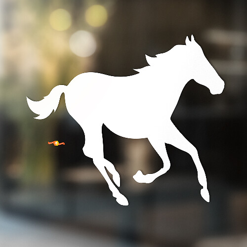 Cavallo Vinile Arte Parete Finestra Bagno Adesivo Decalcomania #7
