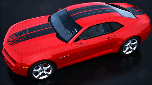 Over The Top Strobe Double Stripe Kit — Adesivo in vinile (cofano, tetto, baule) per Chevrolet Camaro 2010-2015