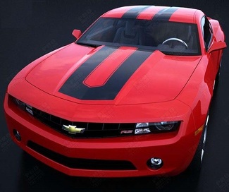 SEMA Style Outlined Center Stripe Kit — Adesivo in vinile (cofano, tetto, baule) per Chevrolet Camaro 2010-2015