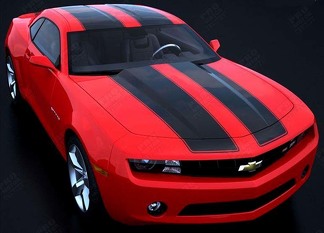 Bumblebee Transformers Style Twin Rally Stripe Kit — Adesivo in vinile (cofano, tetto, baule) per Chevrolet Camaro 2010-2015