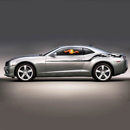Chevrolet Camaro 2010-2015 Strisce laterali in vinile stile bandiera a scacchi
