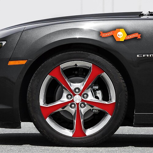 Adesivi in vinile sovrapposti ai raggi delle ruote da 20 pollici per Chevrolet Camaro 2010-15