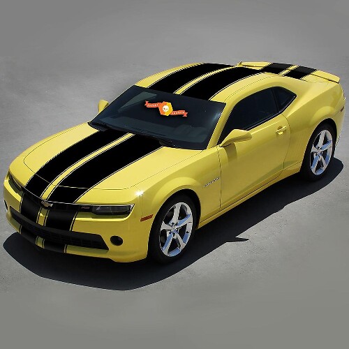 Kit completo di decalcomanie viniliche a strisce da corsa per tetto e lati per Chevrolet Camaro 2010-13