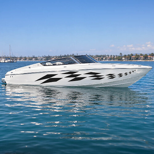 Wild Boat Checkers Kit Adesivi per decalcomanie in vinile con grafica a scacchi