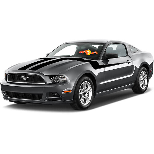 Kit adesivo in vinile con doppio accento cofano e strisce laterali per Ford Mustang 2013-2014