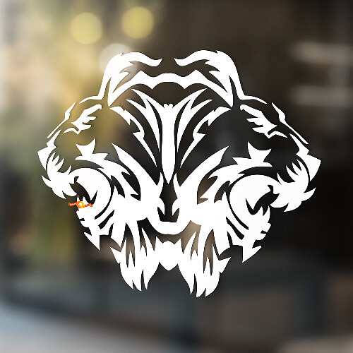 Lion Vinyl Art Wall Finestra Discalina adesiva per bagno Rimovibile #4
