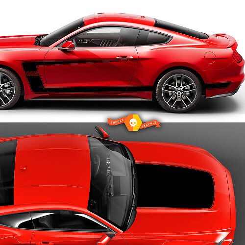 Kit di Adesivi in Vinile per Cofano e Strisce Laterali Boss 302 per Musclecar Musclecarmodel 2015-24