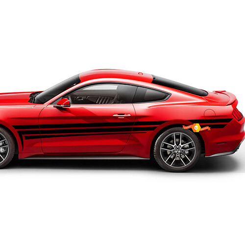 Adesivi per decalcomanie con accento a strisce triple per porte laterali Ford Mustang 2005-2024
