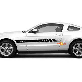 Decalcomanie con strisce stroboscopiche con testo personalizzato per Ford Mustang 2005-2024

