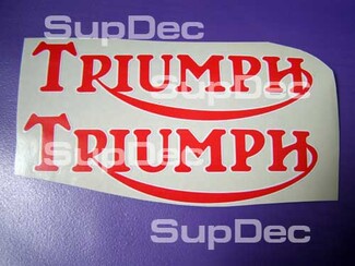Moto TRIUMPH 2 Logo Decal in vinile bianco rosso