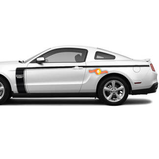 2x strisce di accento stile hockey laterali per adesivi decalcomanie in vinile Ford Mustang 2005-2024
