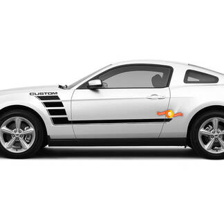 Decalcomanie parafango personalizzate con strisce stroboscopiche laterali per Ford Mustang 2005-2024
