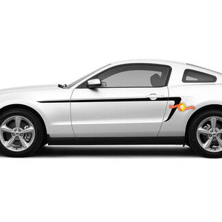 Decalcomanie a strisce stile L per porte laterali Accent Rear per Ford Mustang 2005-2024 adesivi in ​​vinile grafica 2

