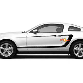 Decalcomanie a strisce stile C per porte laterali Accent per la grafica degli adesivi in ​​vinile Ford Mustang 2005-2024

