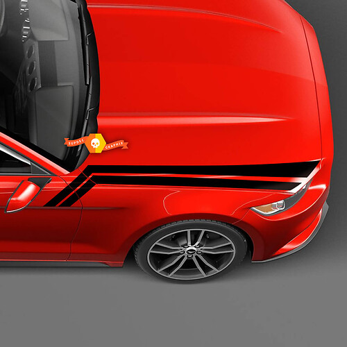 Strisce Thunderbolt sul cofano laterale per adesivo decalcomania Ford Mustang
