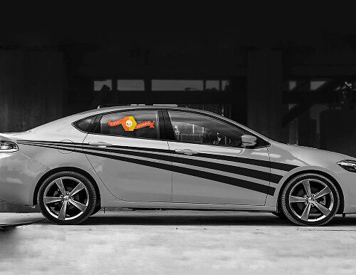 Kit Adesivi in Vinile con Triple Strisce Laterali per Dodge Dart
