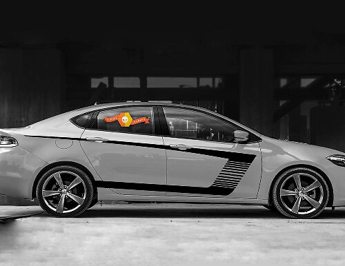 Kit di adesivi vinilici laterali Accent C-Stripes per Dodge Dart 2013-2018