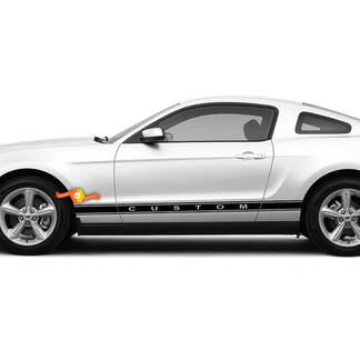 Ford Mustang Rocker Panel Testo personalizzato per modelli anno 2005-2024 Decalcomanie Adesivi Strisce 2
